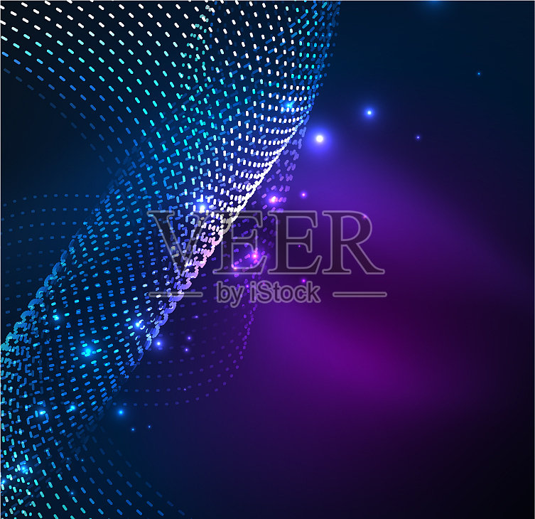 波粒子背景插画图片素材