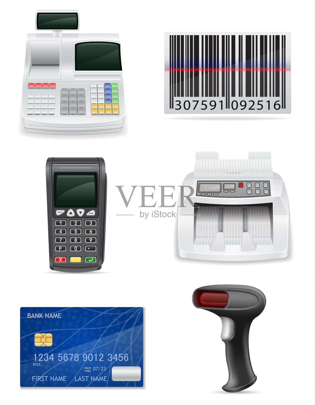 交易银行设备为商店设置图标图标素材