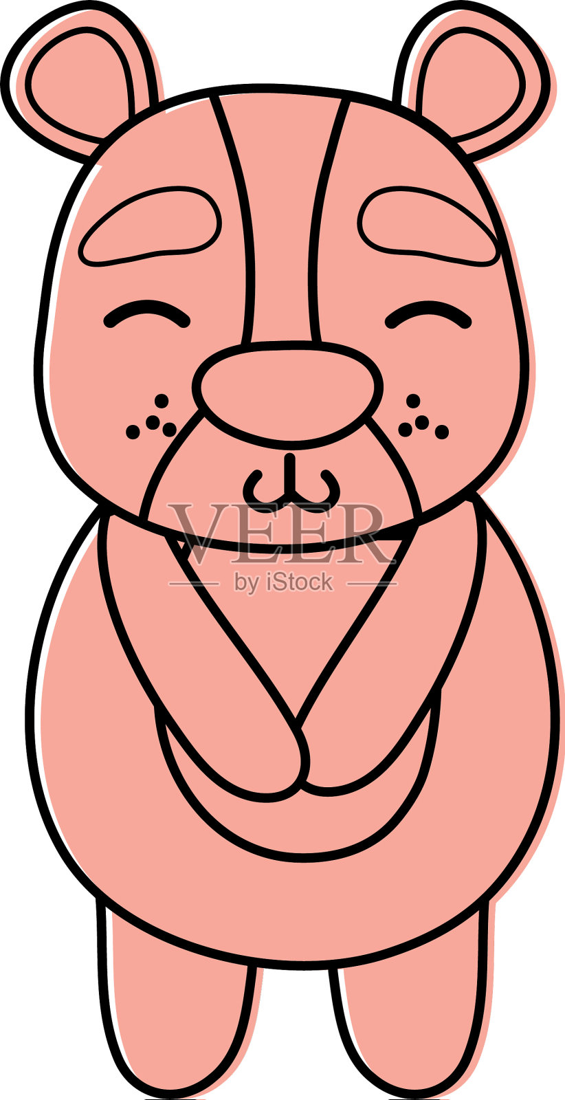 熊的颜色可爱而害羞的野生动物设计元素图片