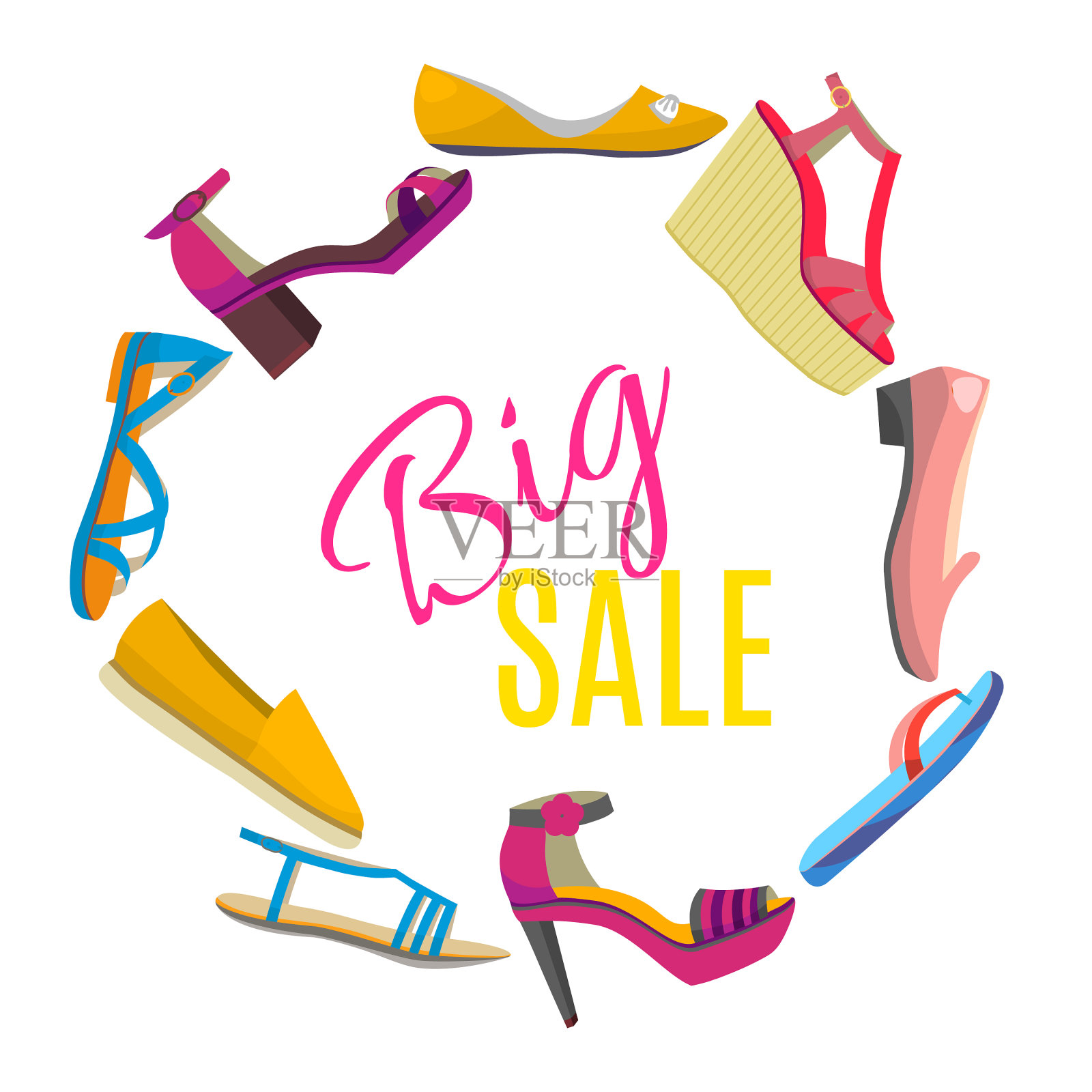 圆形隔离鞋组成设计元素图片