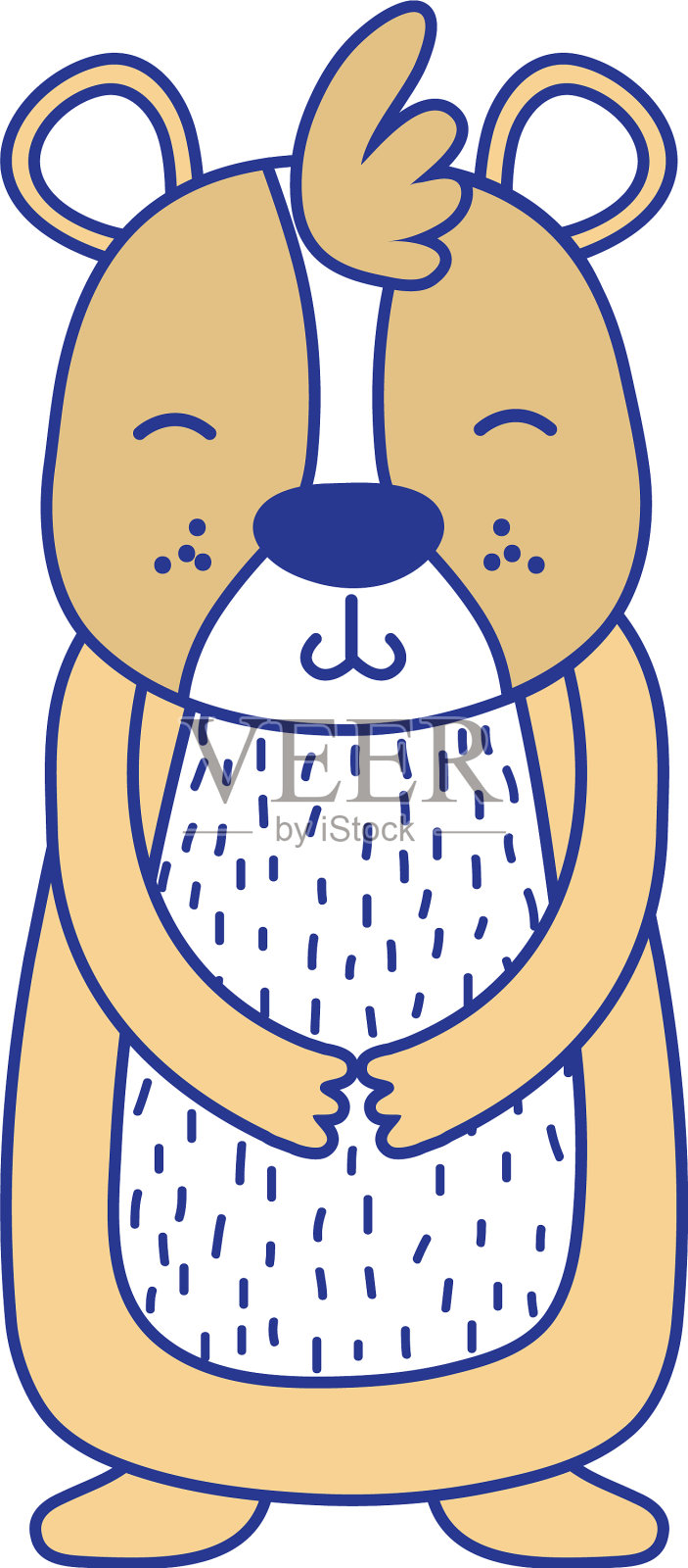 全彩可爱,微笑熊野生动物设计元素图片