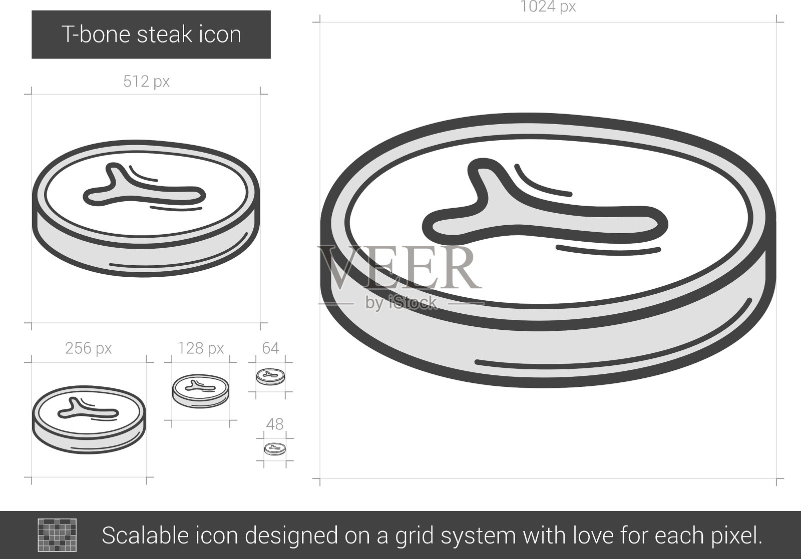 t骨牛排线图标图标素材