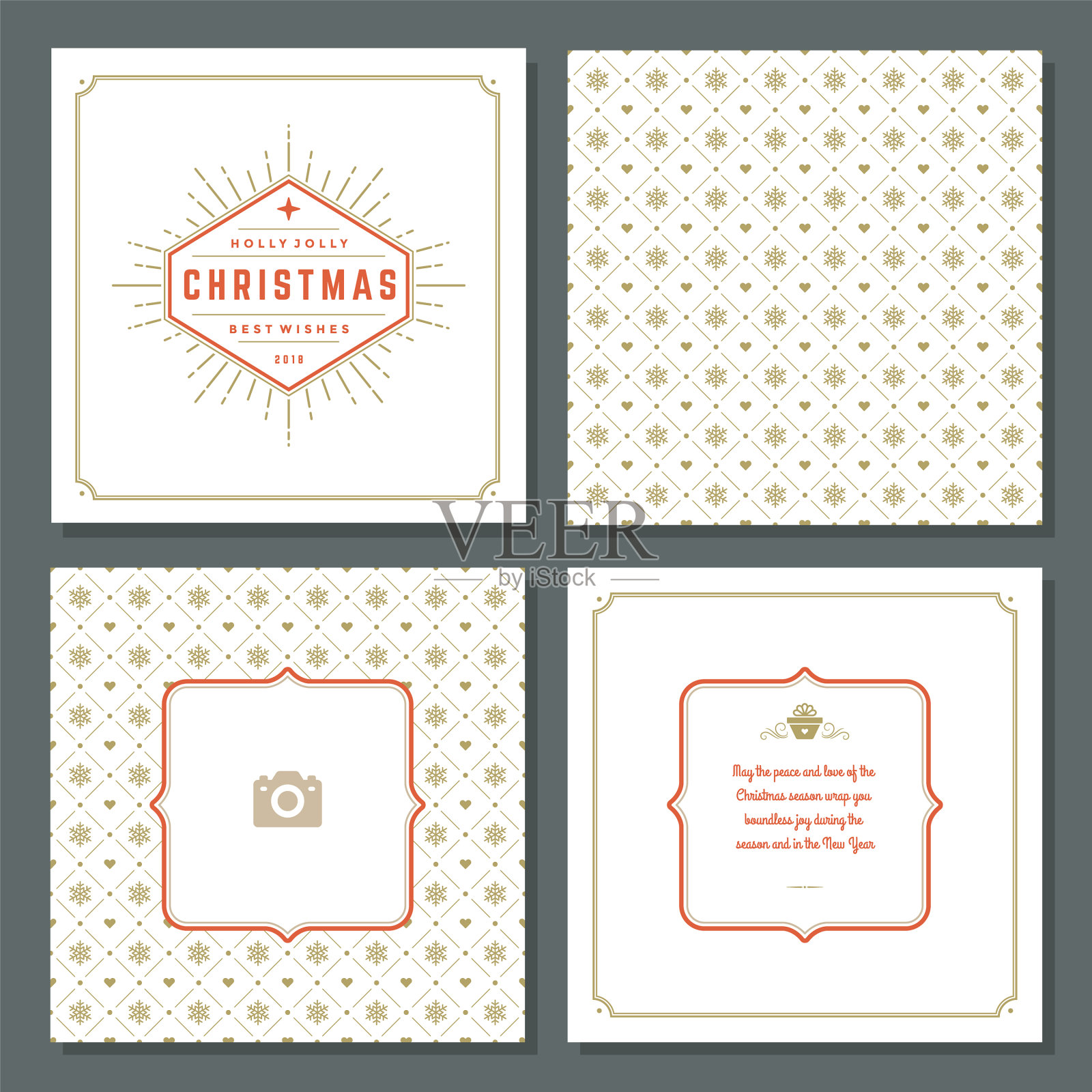 圣诞贺卡的设计和图案插画图片素材