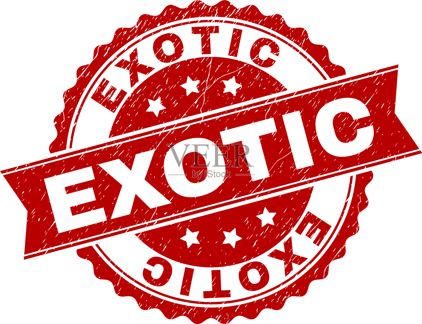 刮花纹理奇特的印章插画图片素材