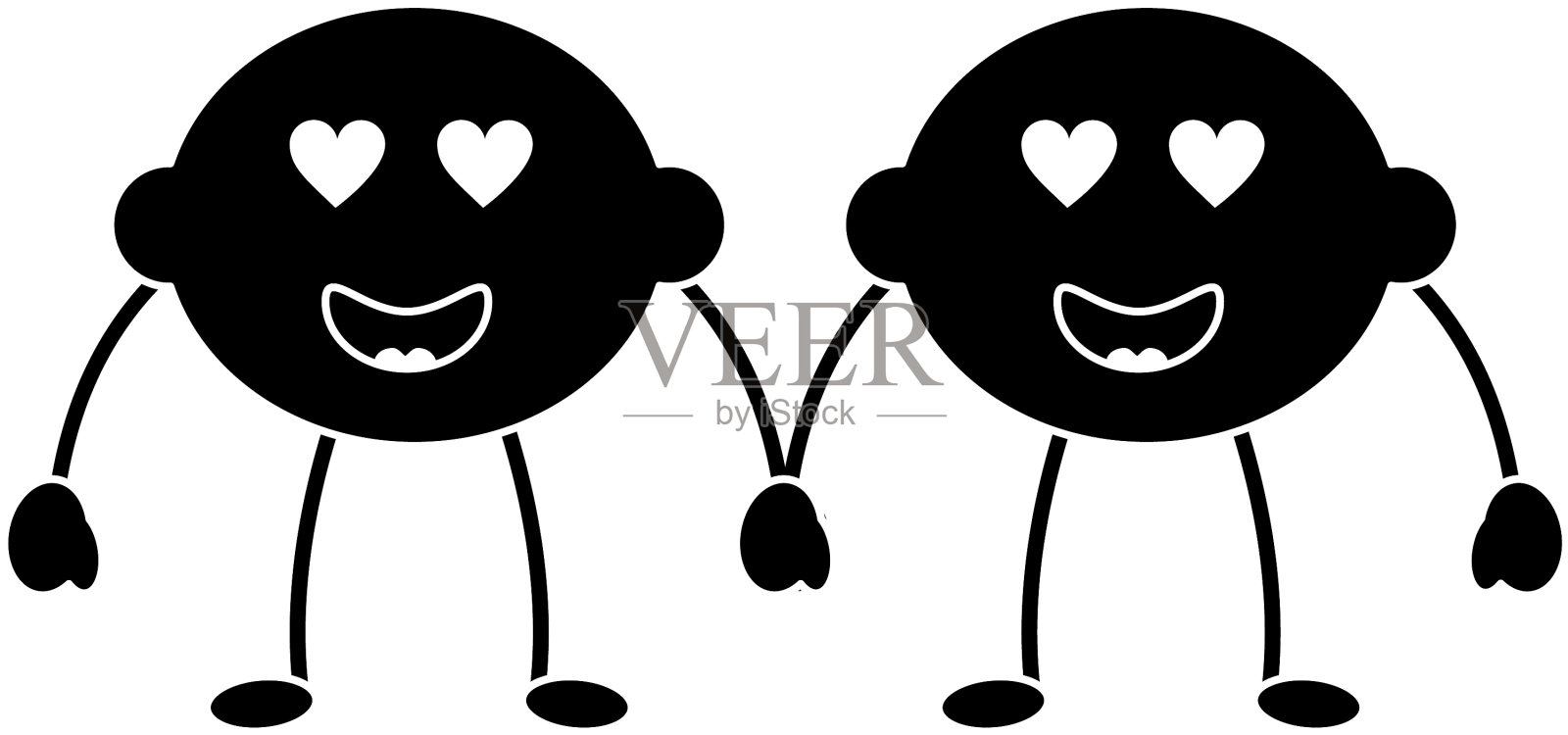 酸橙或柠檬在爱的心眼睛水果卡哇伊设计元素图片