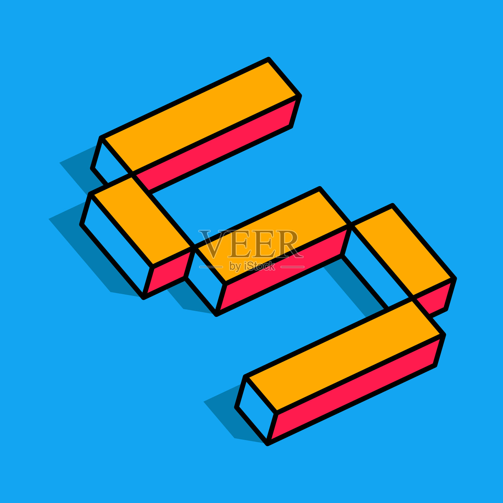 等距的字母s 3d标志插画图片素材