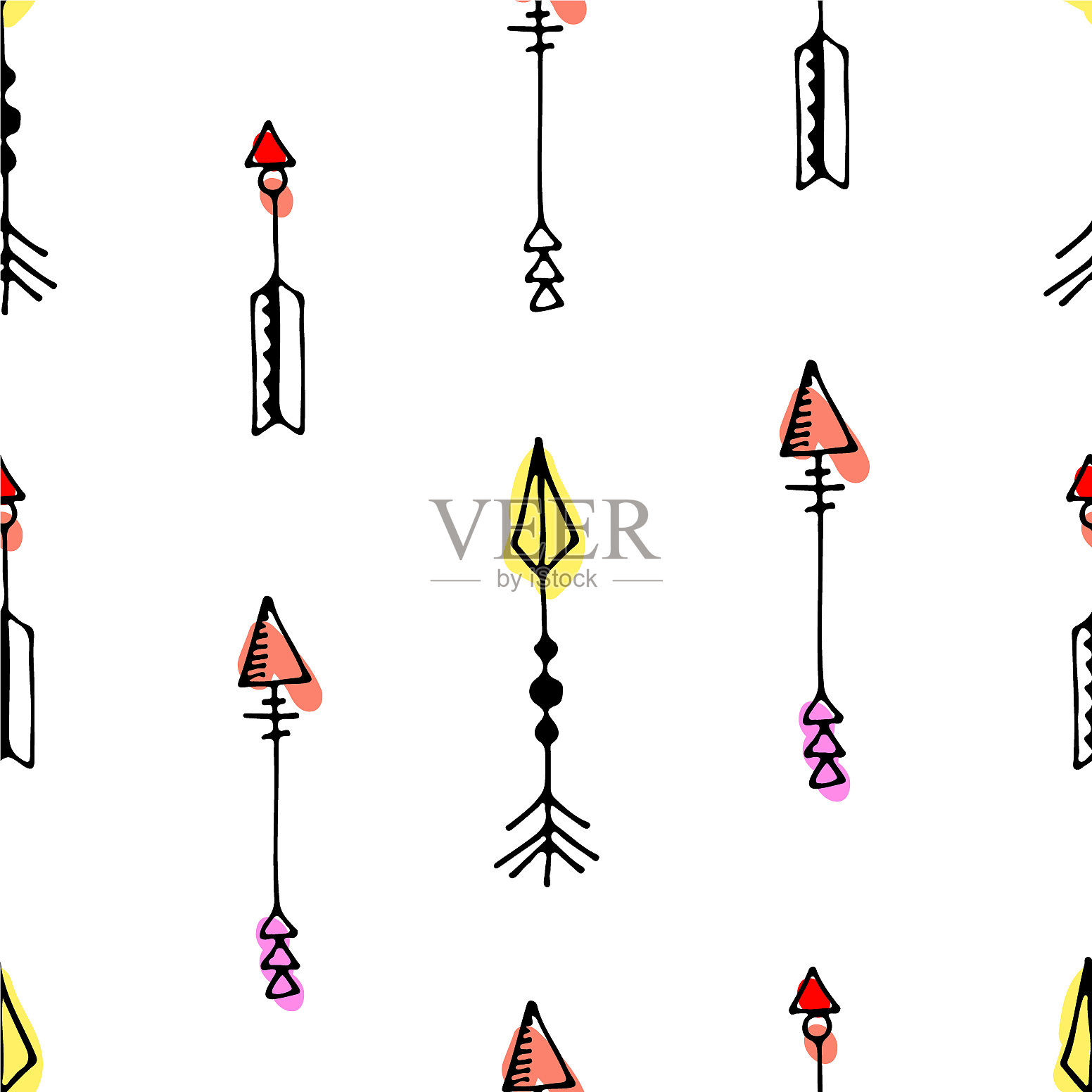 部落的箭头插画图片素材