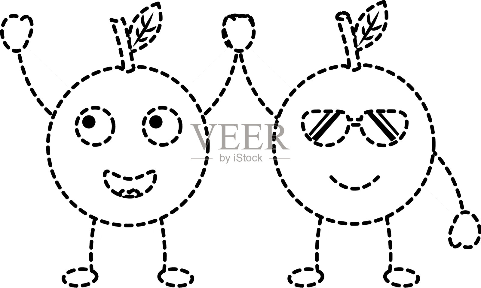 橙色快乐太阳镜水果卡哇伊图标形象设计元素图片