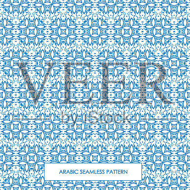 无缝阿拉伯图案蓝插画图片素材