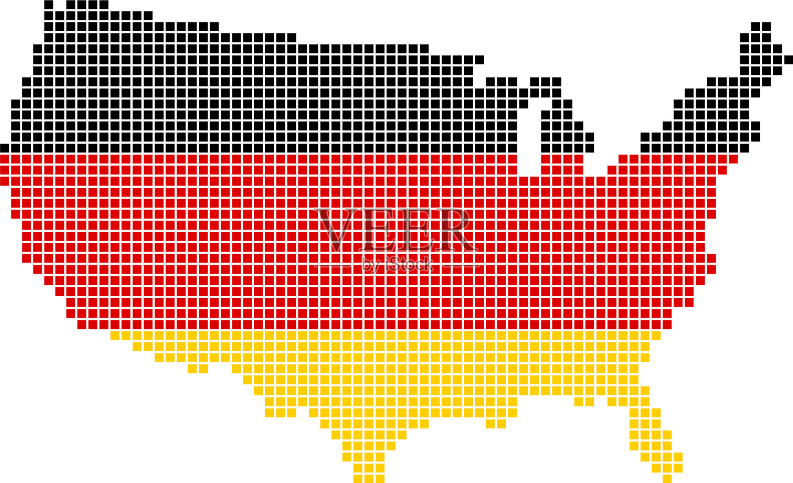 德国颜色点美国地图插画图片素材