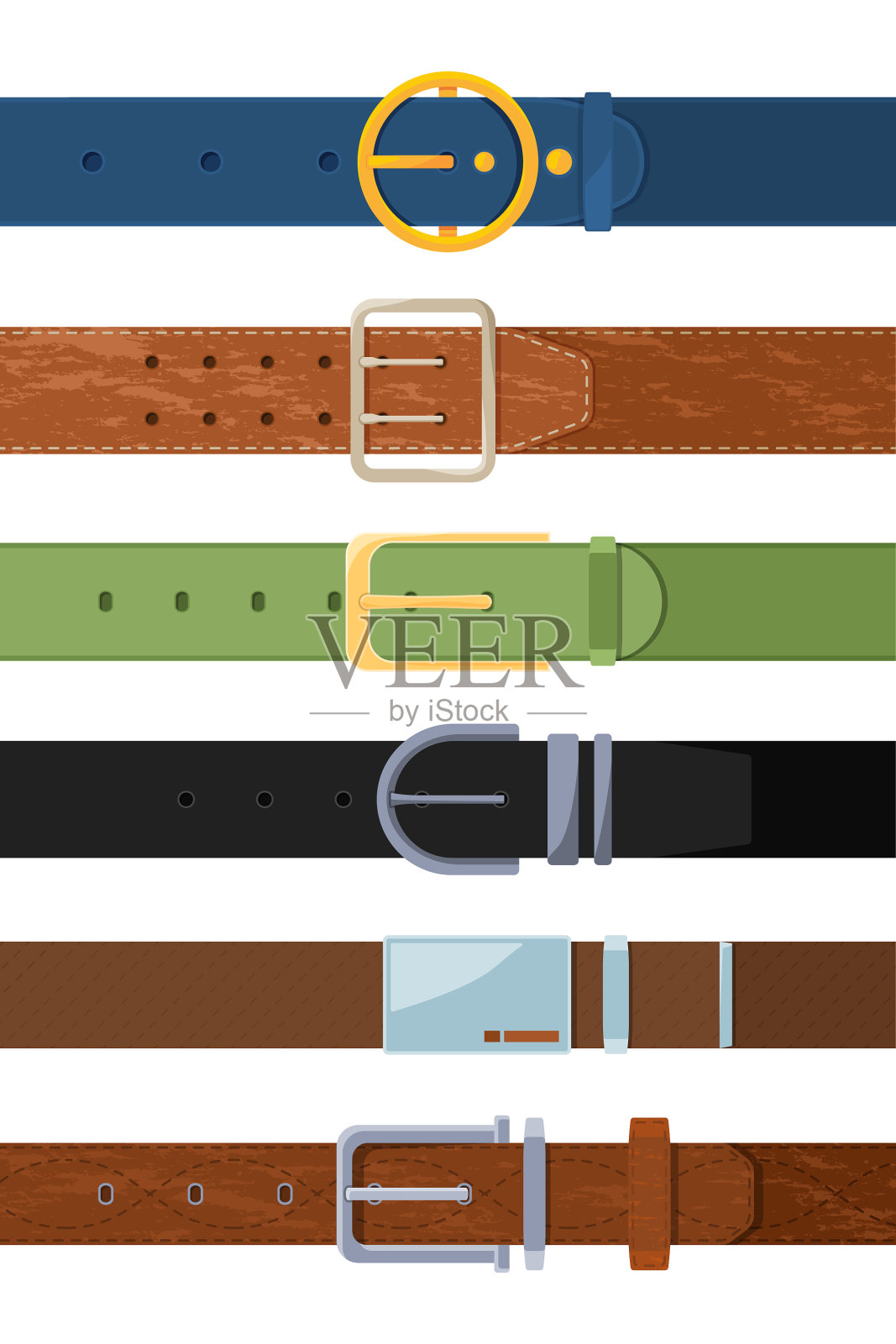 服装腰带套各种颜色的腰带图标素材