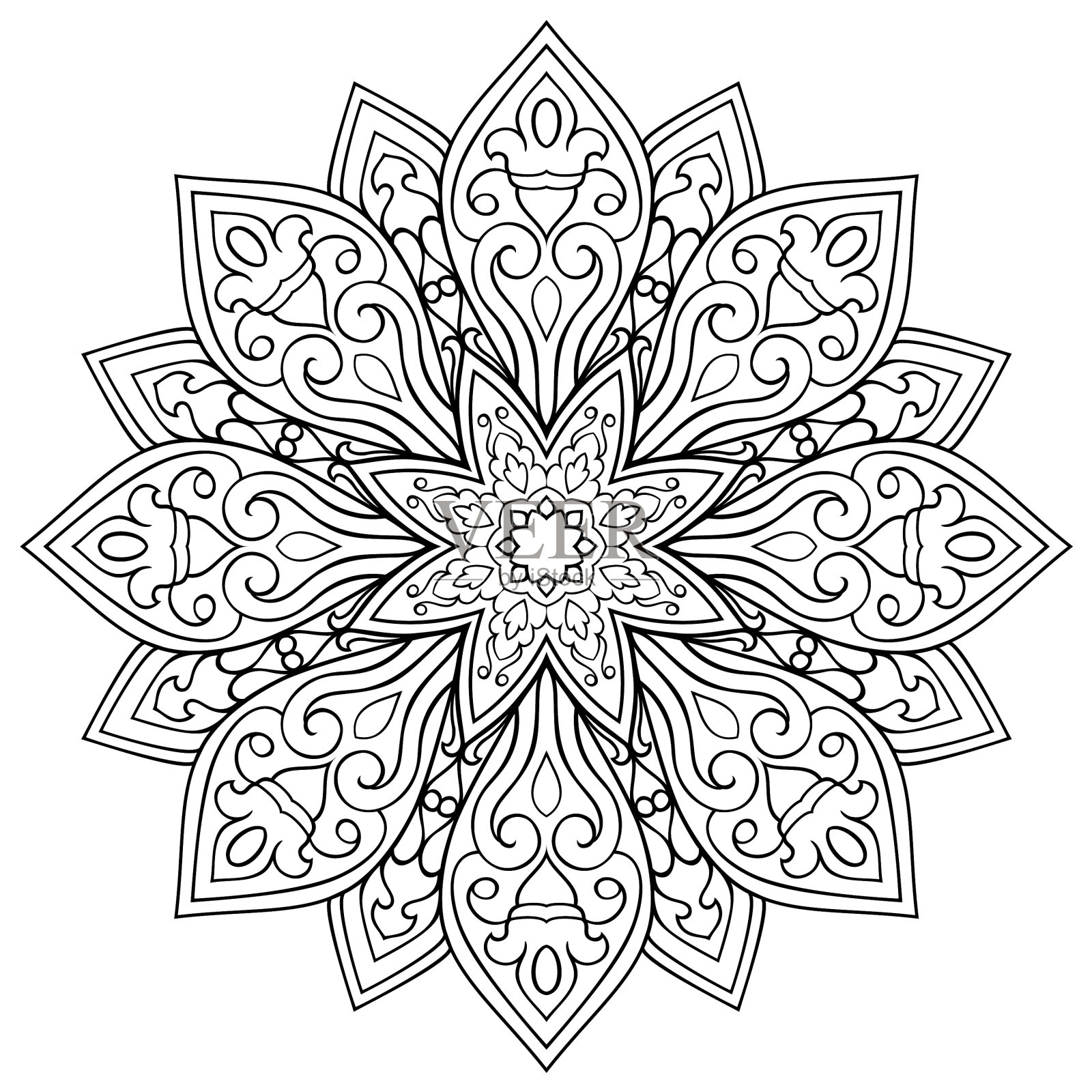 装饰简单的曼荼罗设计元素图片