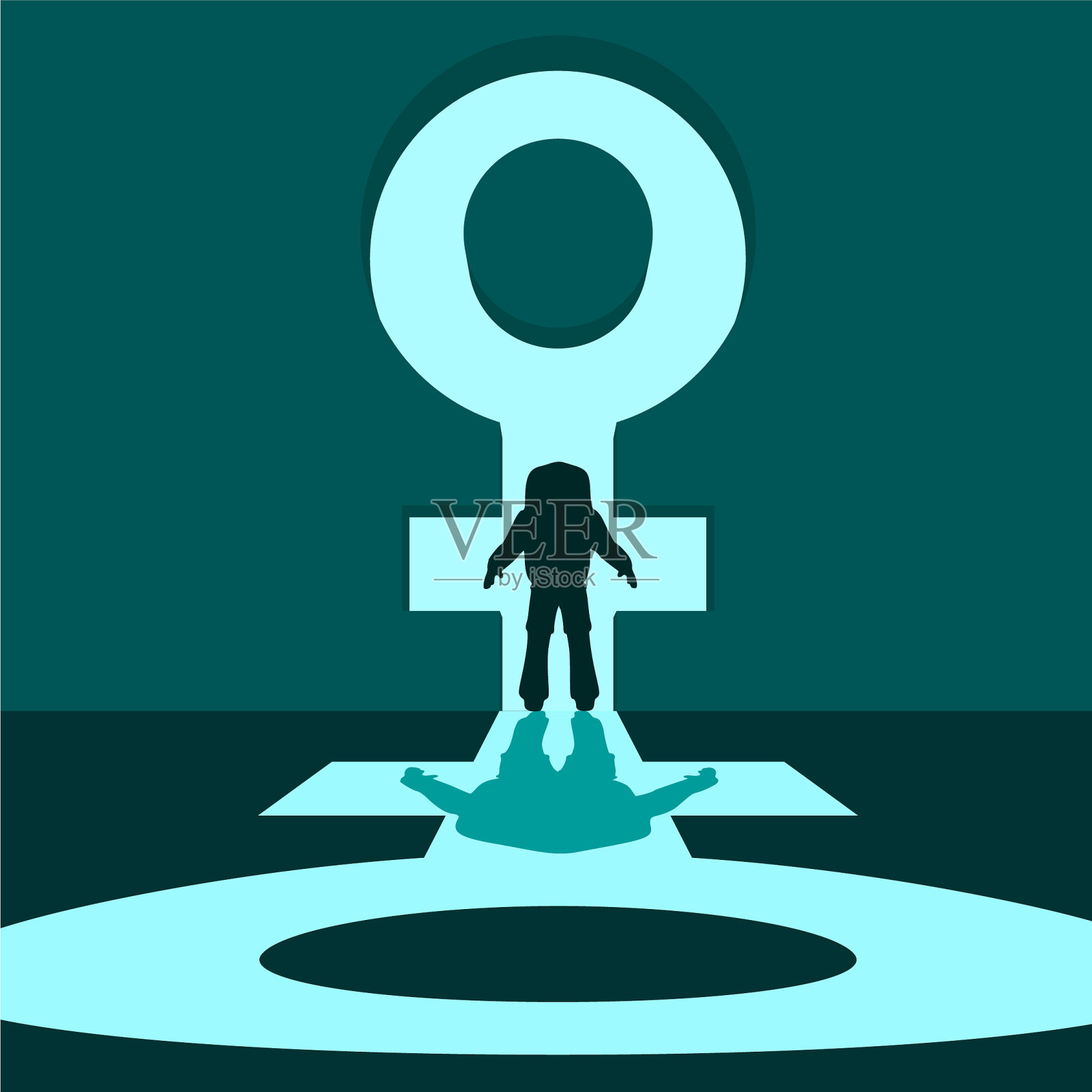 宇航员抽象的轮廓插画图片素材