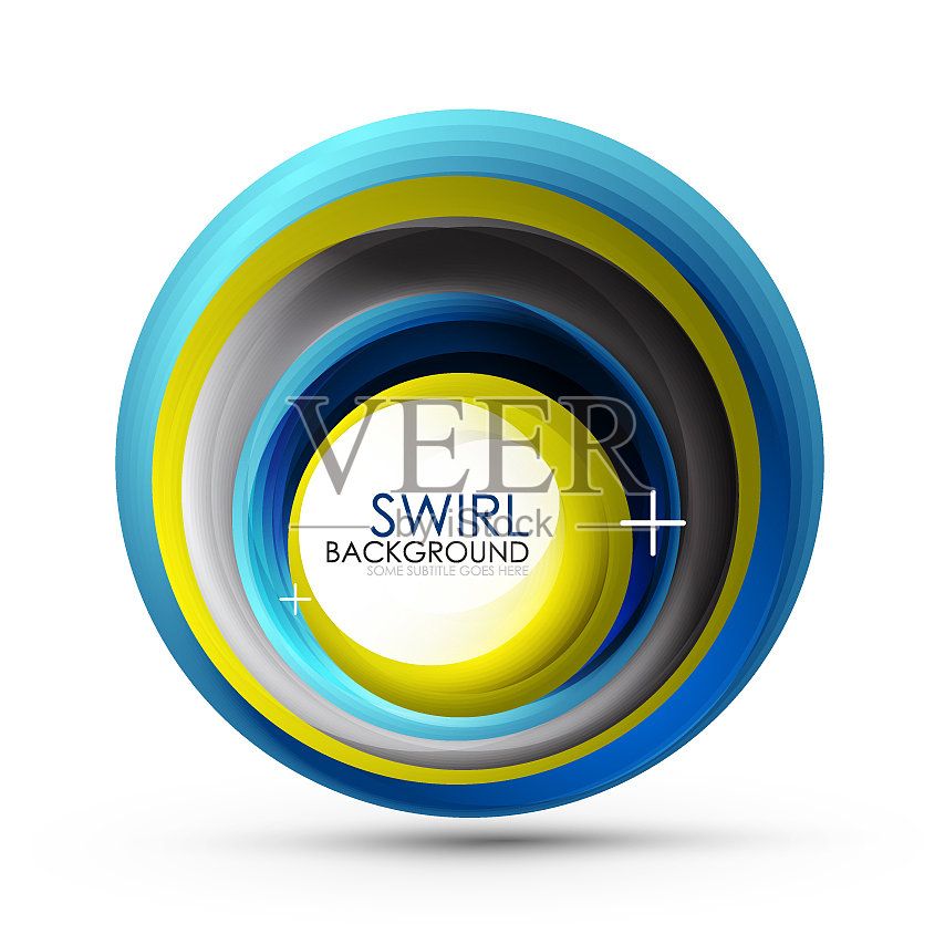 螺旋旋流线三维抽象设计元素图片