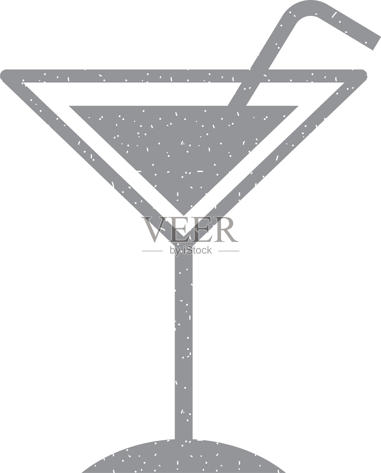 带吸管的热带鸡尾酒杯插画图片素材