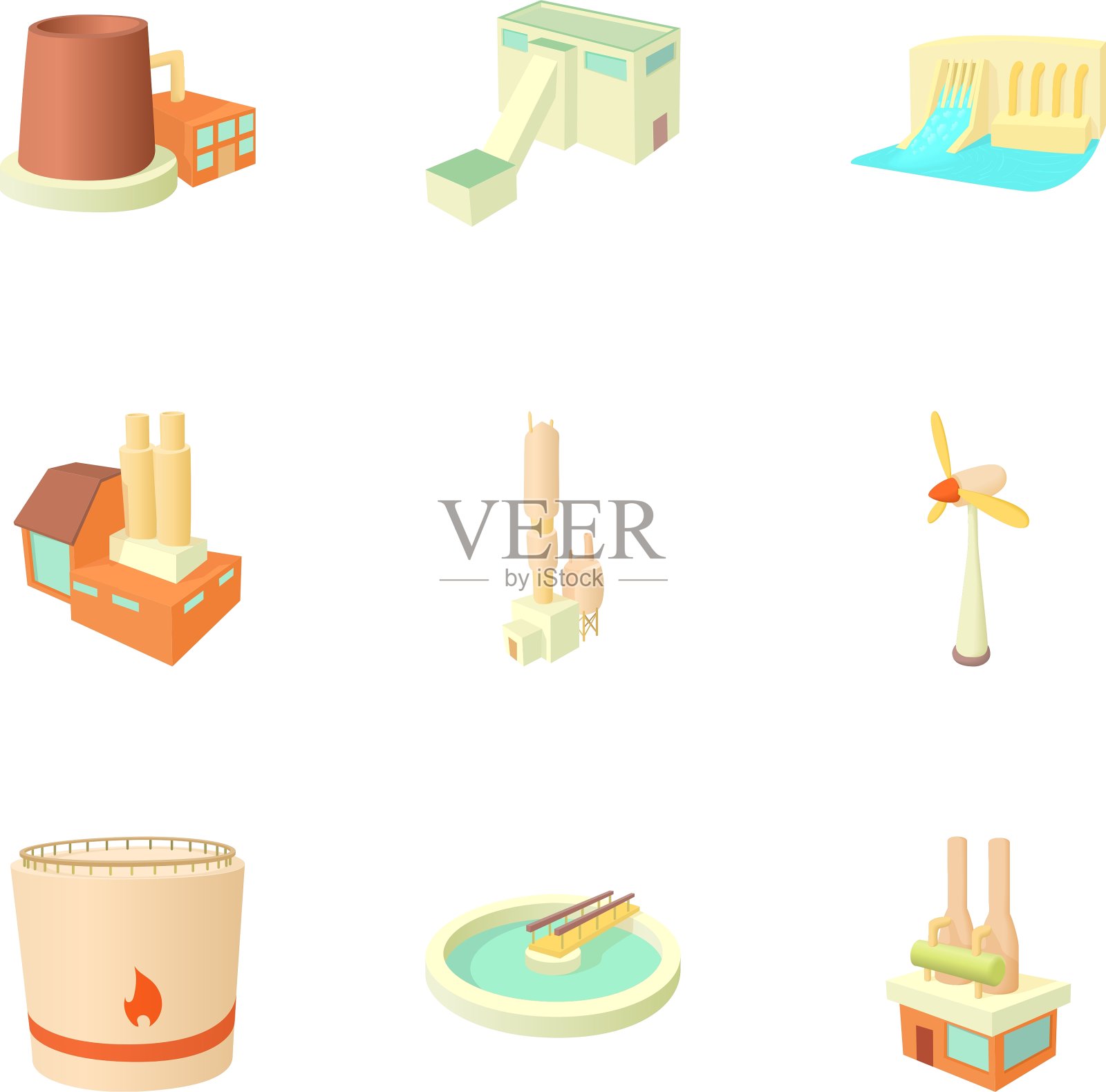 制作卡通风格的图标集图标素材