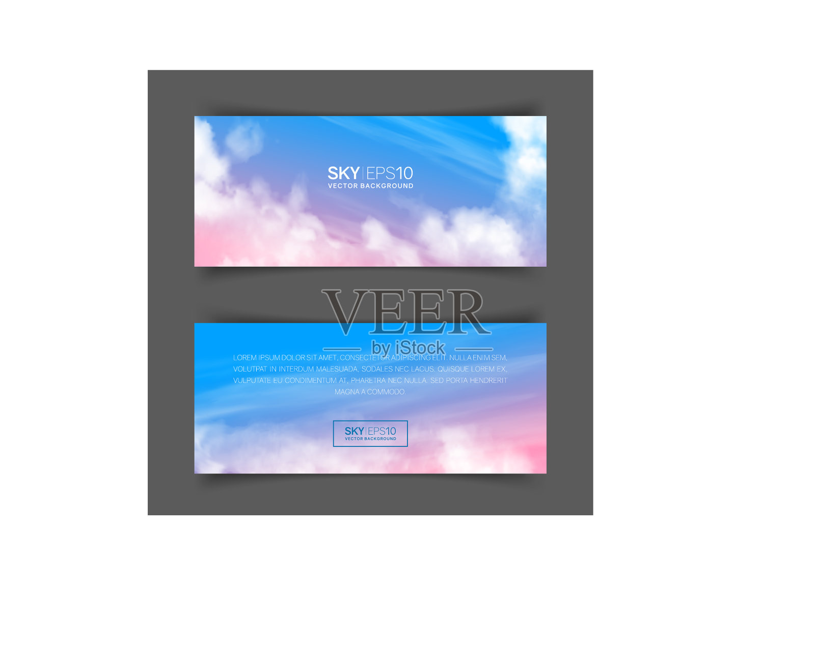 现实的粉红蓝色天空设计模板素材