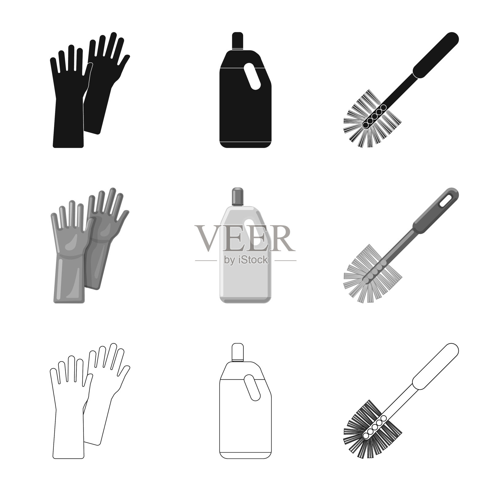 隔离对象的清洁和服务符号图标素材