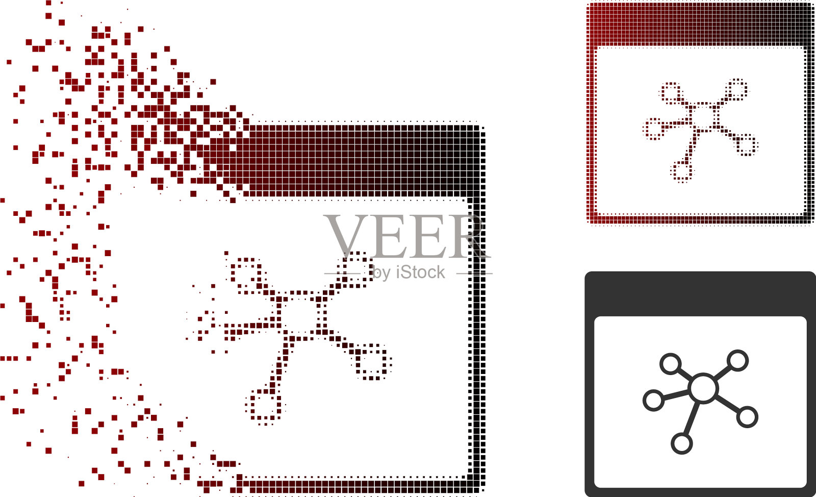 溶解像素半色调链接日历页图标图标素材