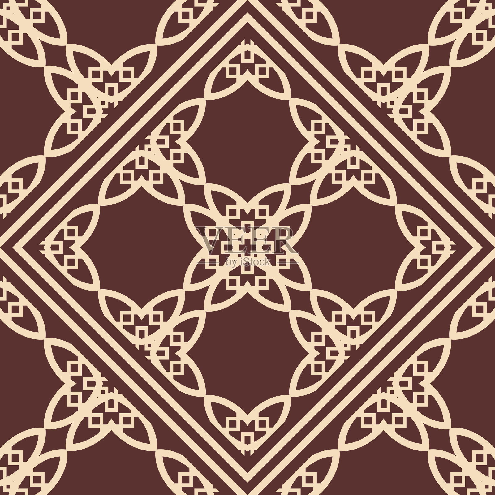 古董无缝模式插画图片素材