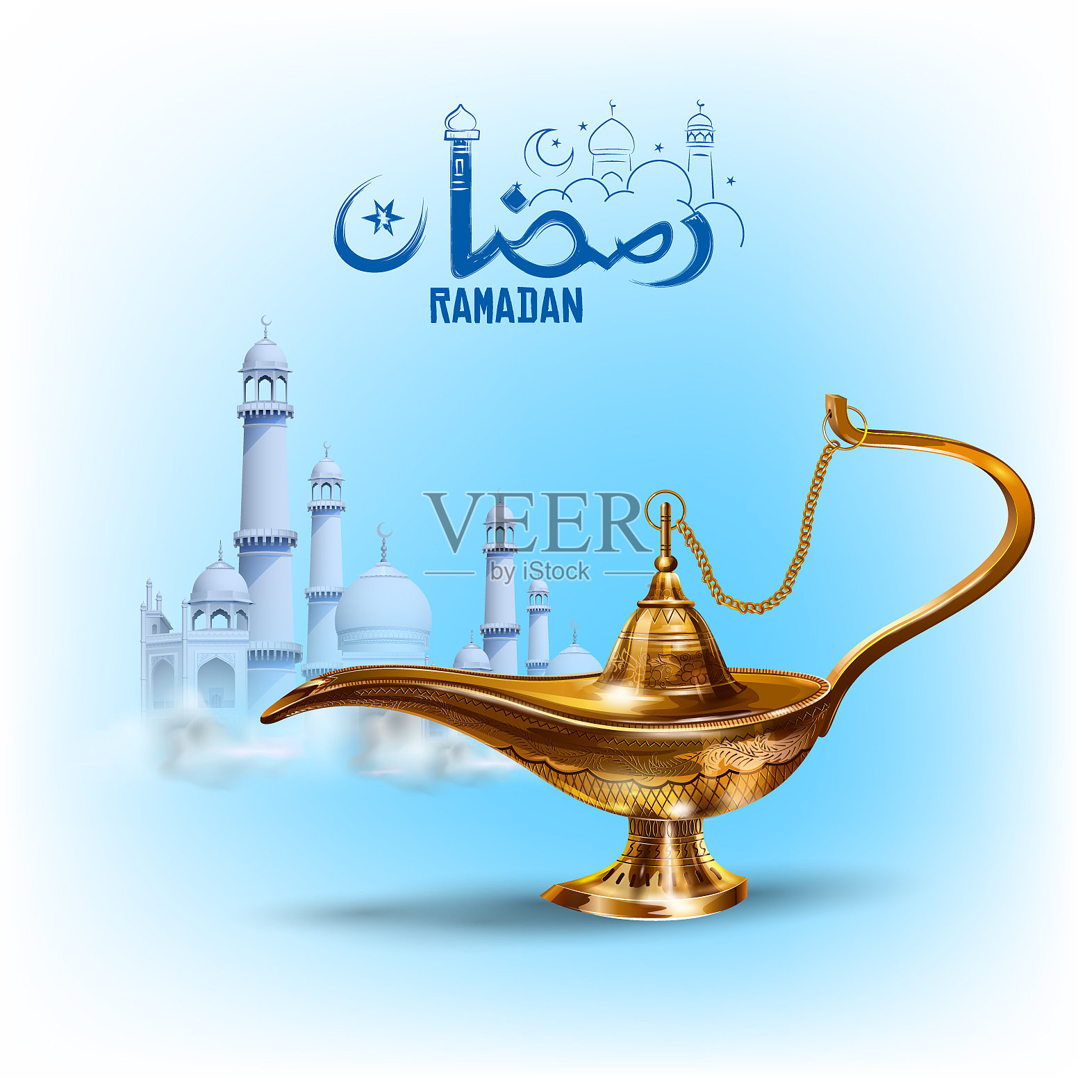 斋月万岁,慷慨的斋月问候在插画图片素材