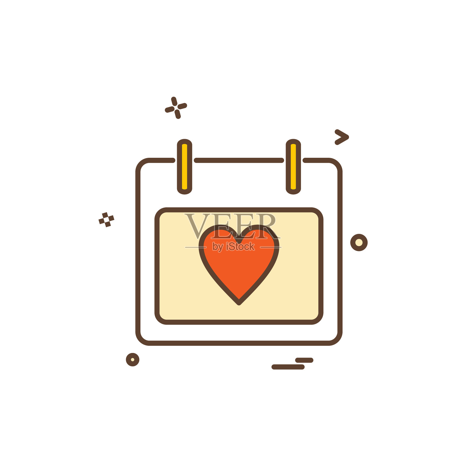 日历心形图标设计图标素材