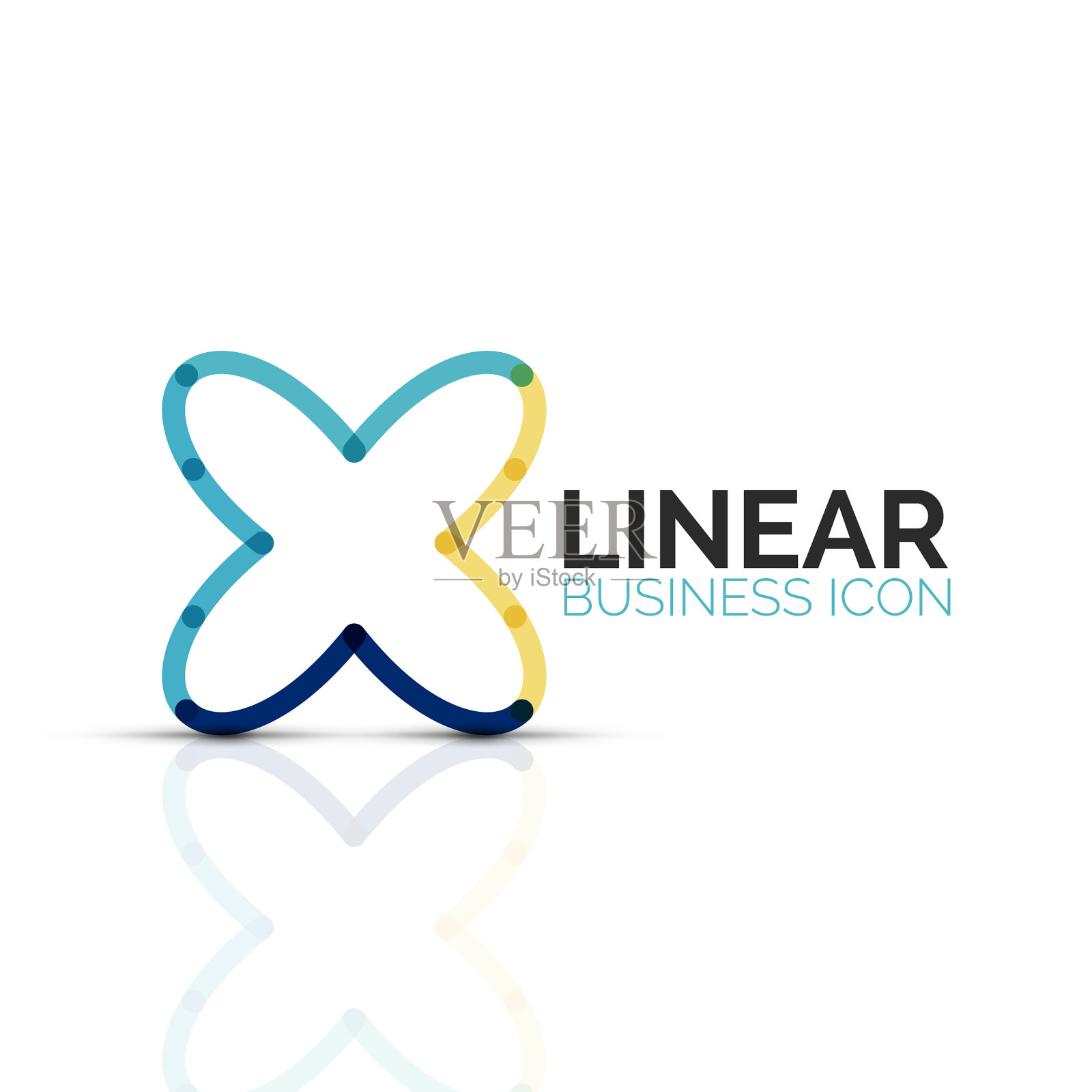 抽象的花或星形线形细线图标图标素材