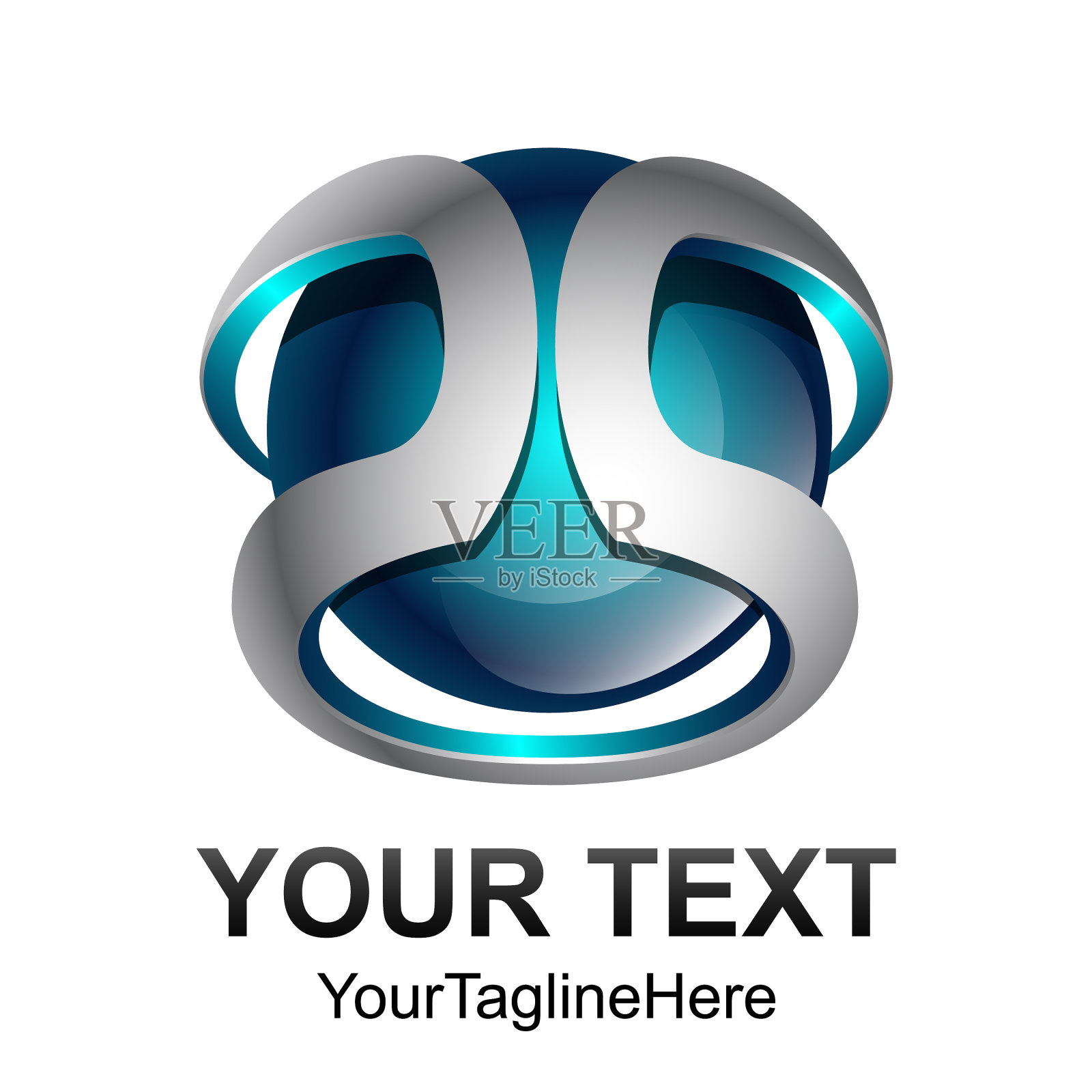 创意抽象数字球技术标志插画图片素材