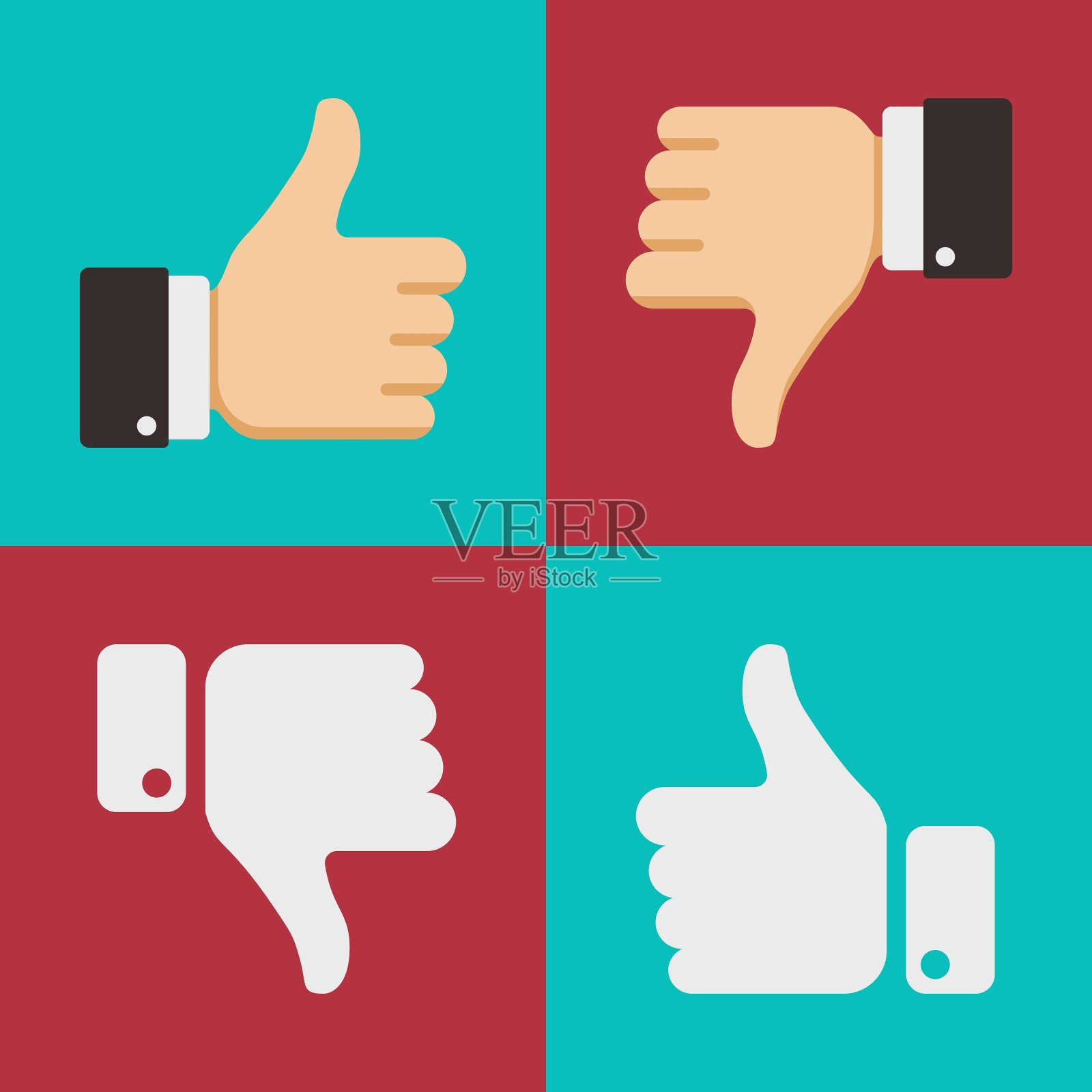 在社交网络上点赞就像不喜欢的图标图标素材