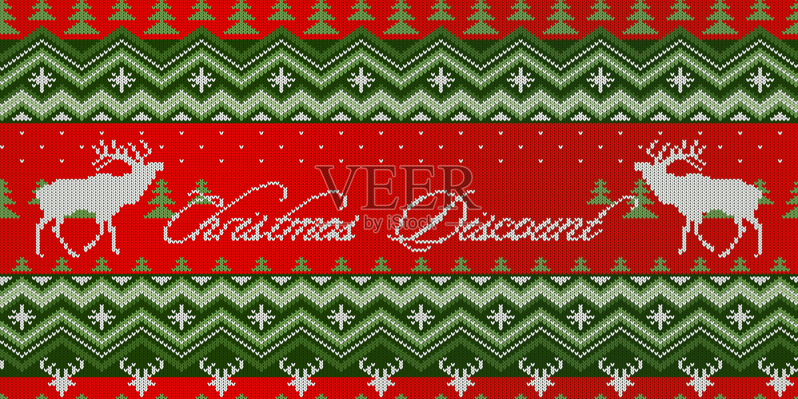 斯堪的纳维亚风格无缝针织图案插画图片素材