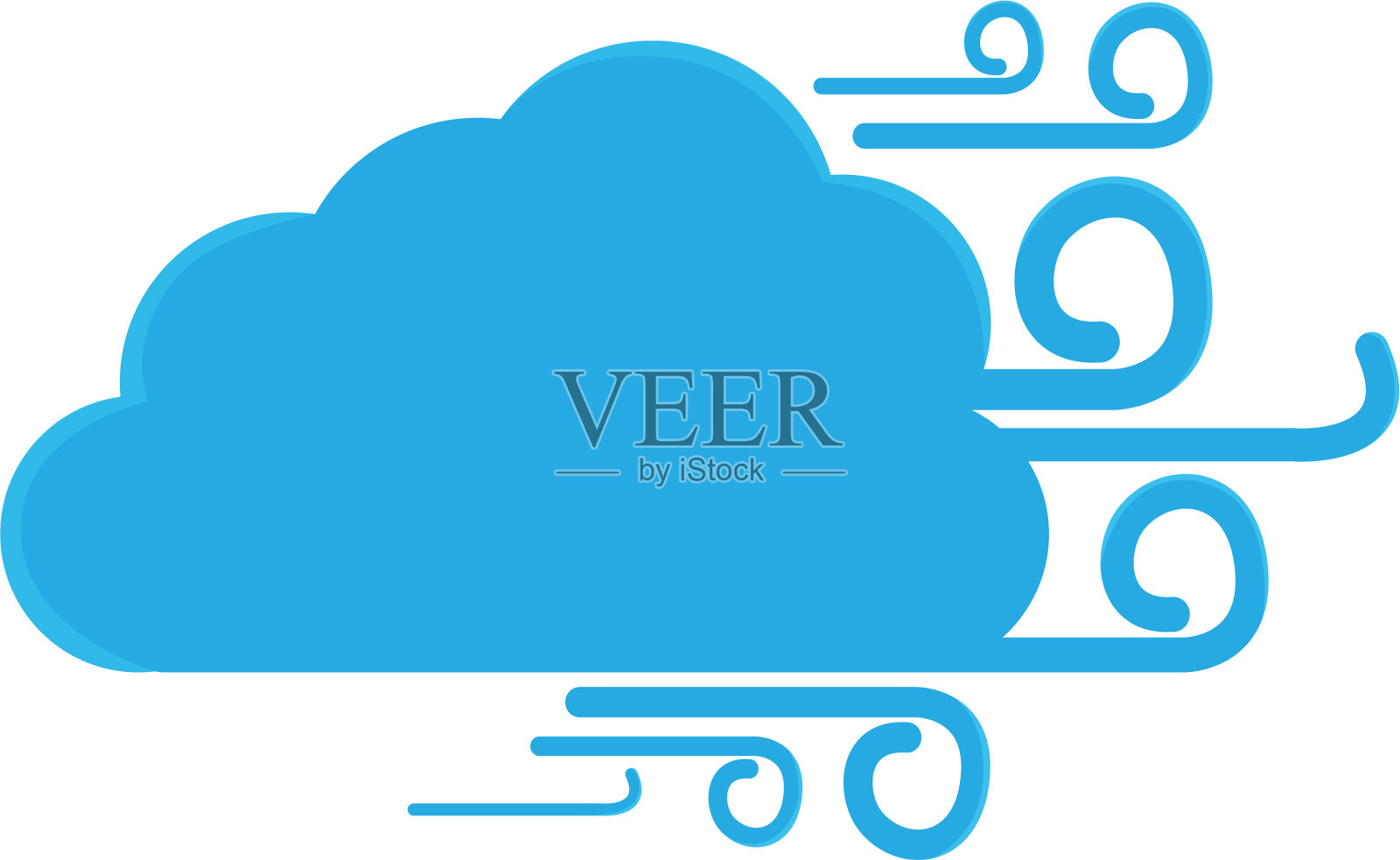 孤立风天气图标插画图片素材