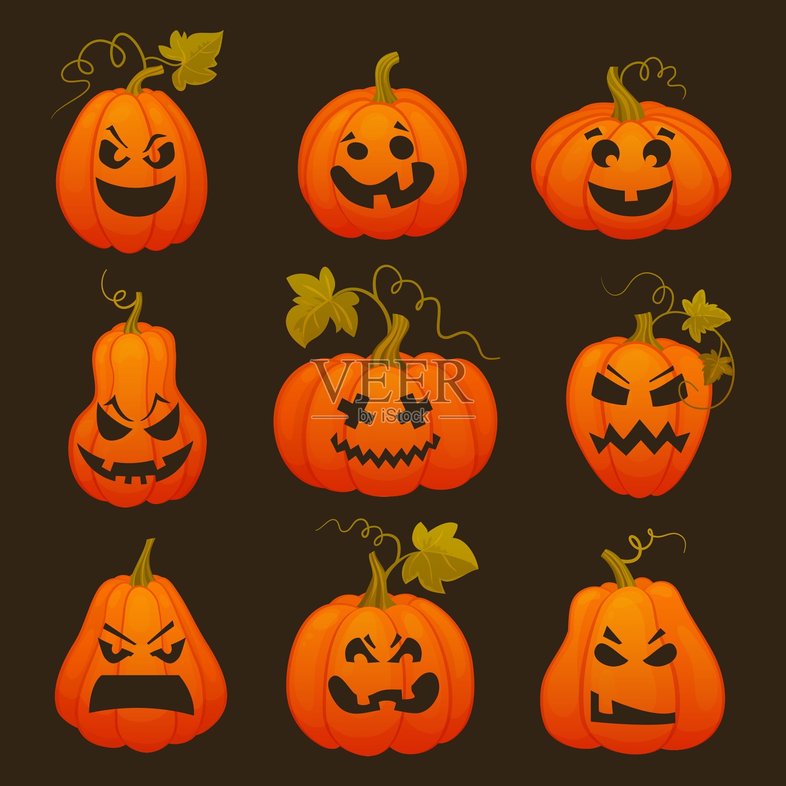 万圣节装南瓜插画图片素材