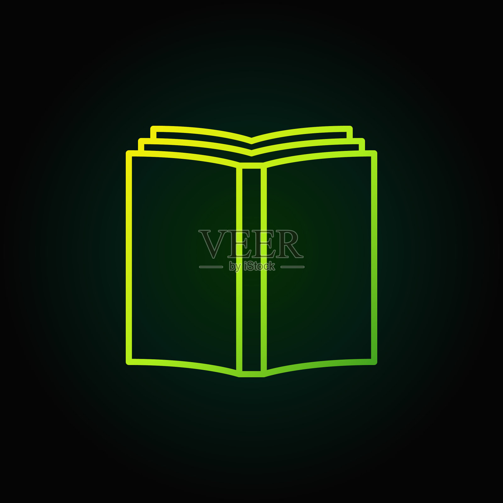 书简单绿色图标插画图片素材