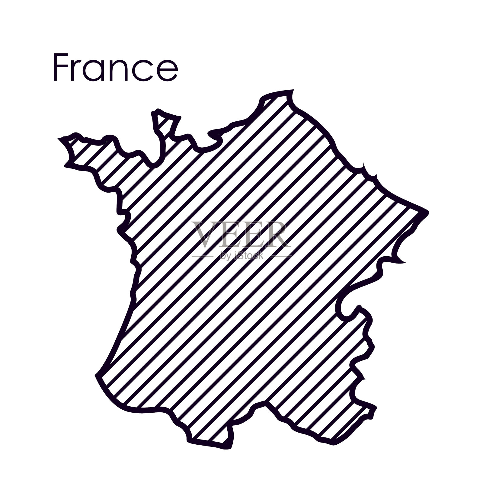 孤立的法国地图设计插画图片素材