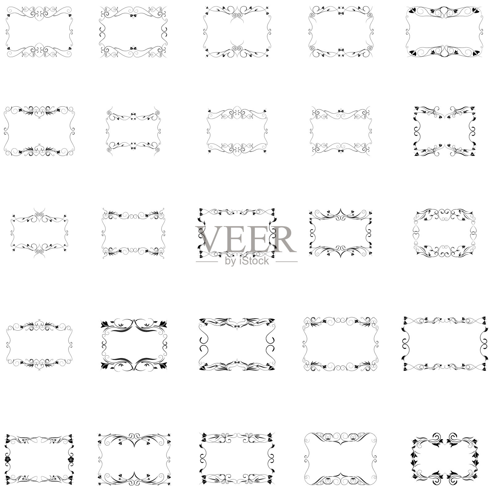 镜框剪影套装图标素材