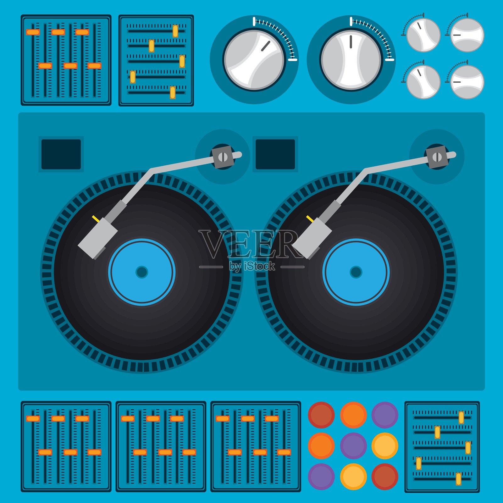 唱片骑师设计插画图片素材