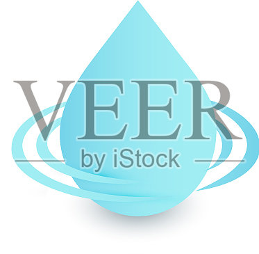 水滴标志清水标志蓝色水滴设计元素图片