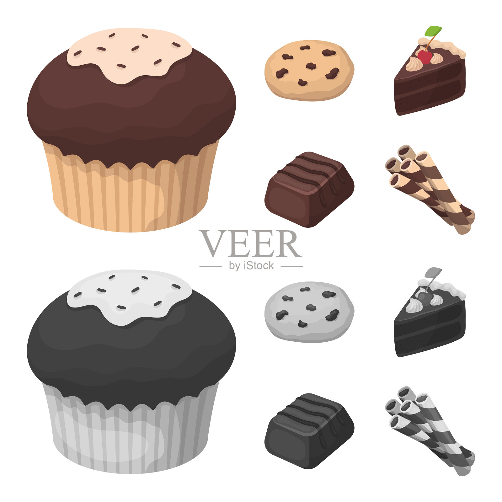 美式曲奇是一种蛋糕,糖果威化饼插画图片素材