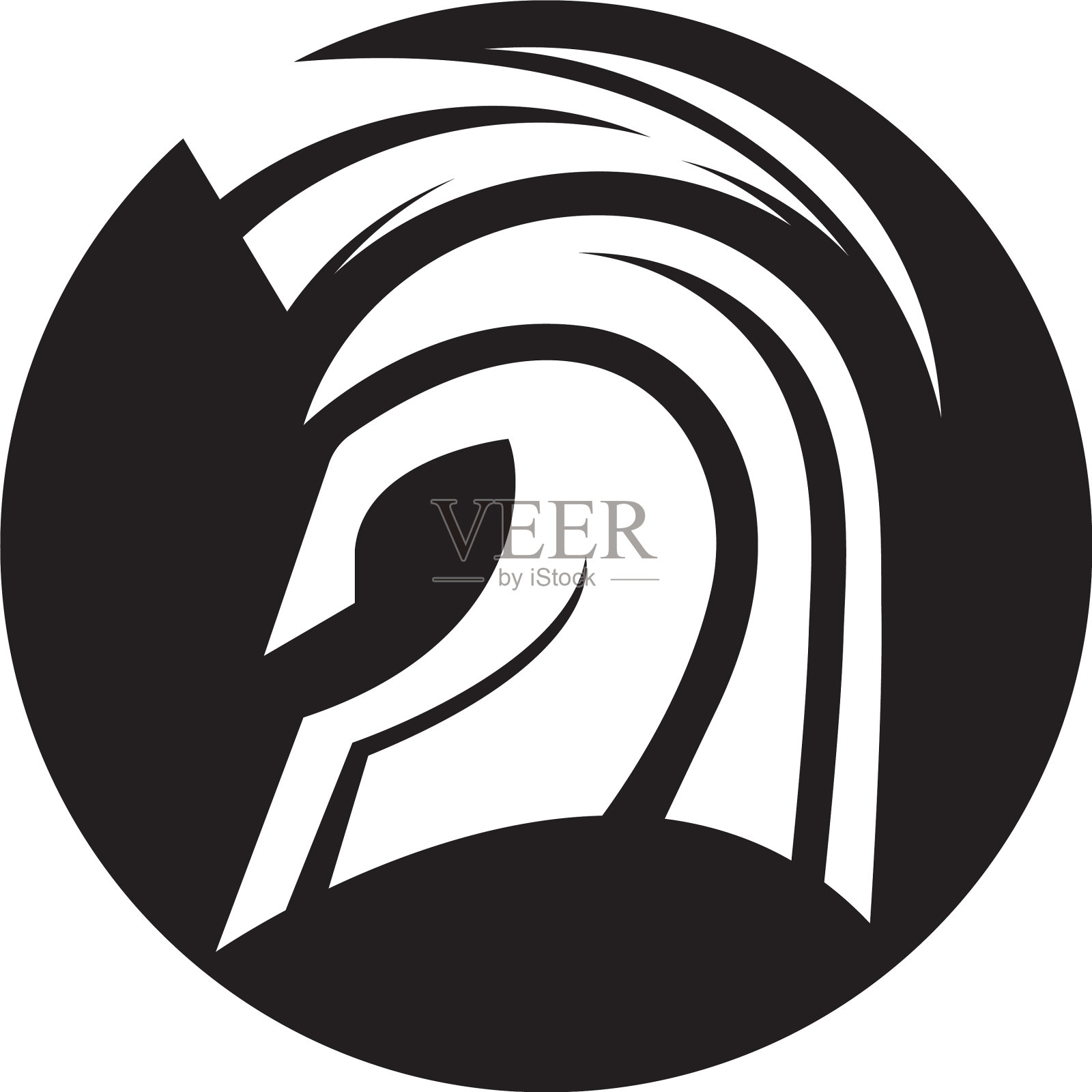 斯巴达头盔标志模板插画图片素材