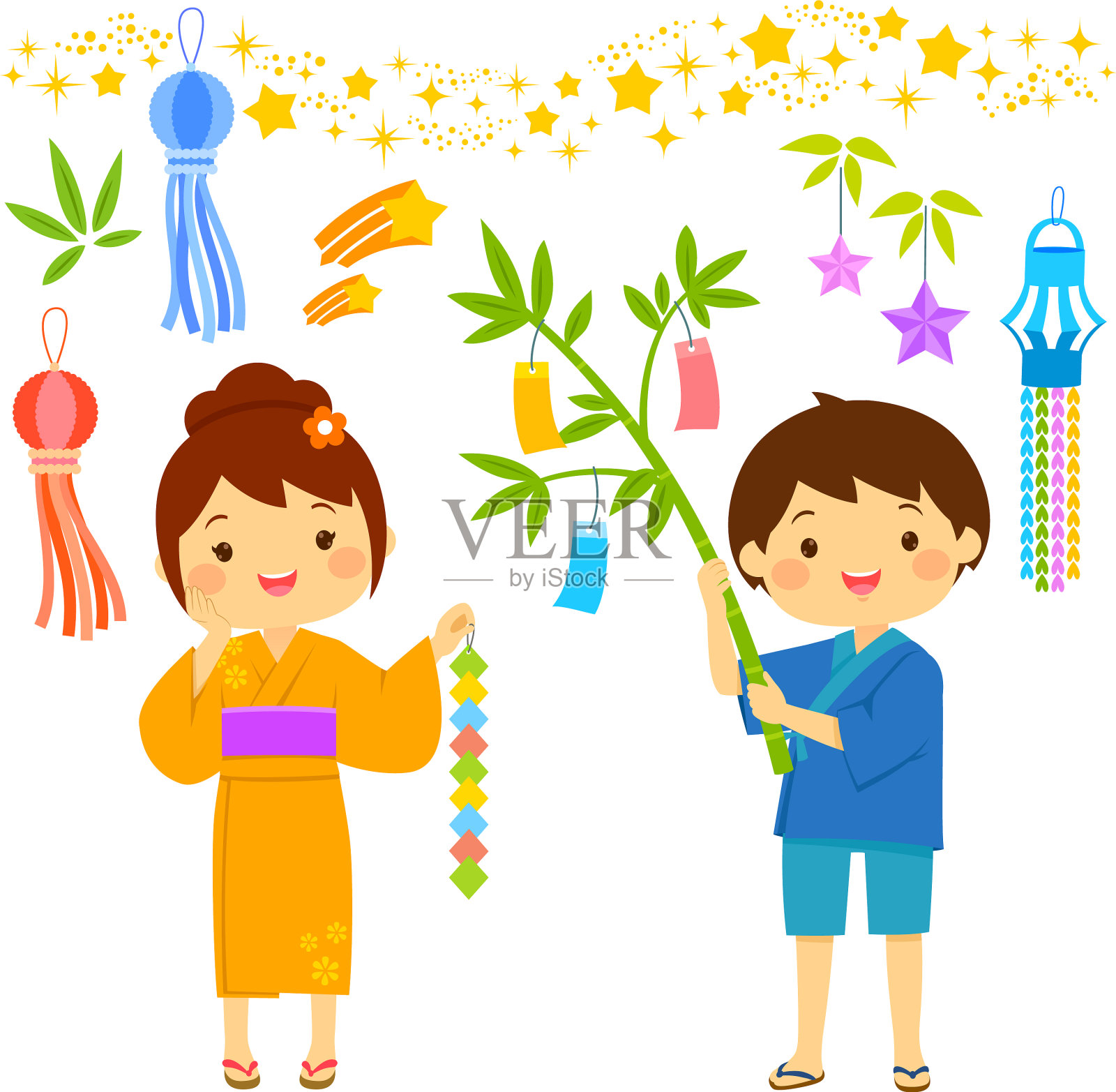 七夕节动画设置设计元素图片