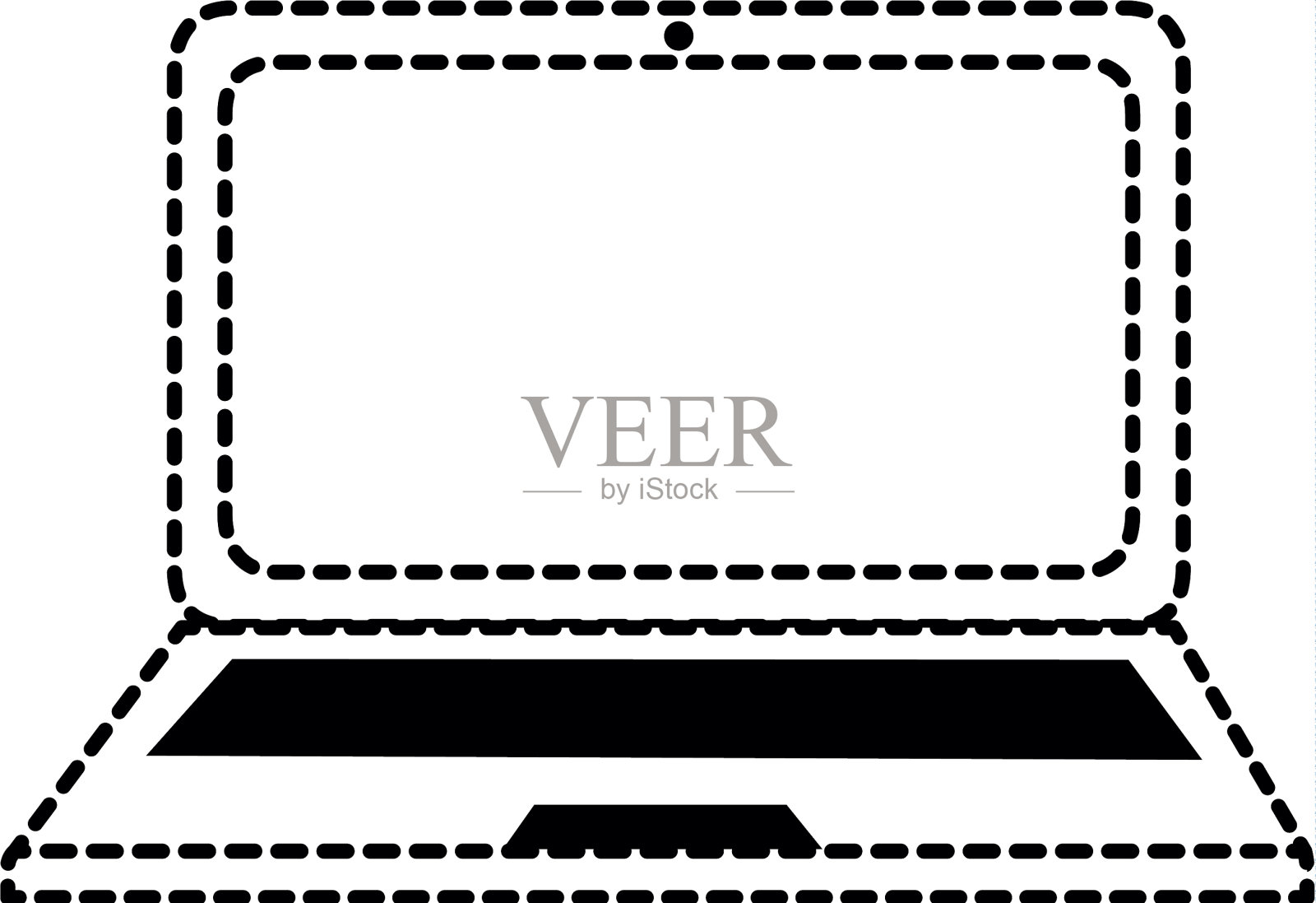 笔记本电脑隔离图标插画图片素材