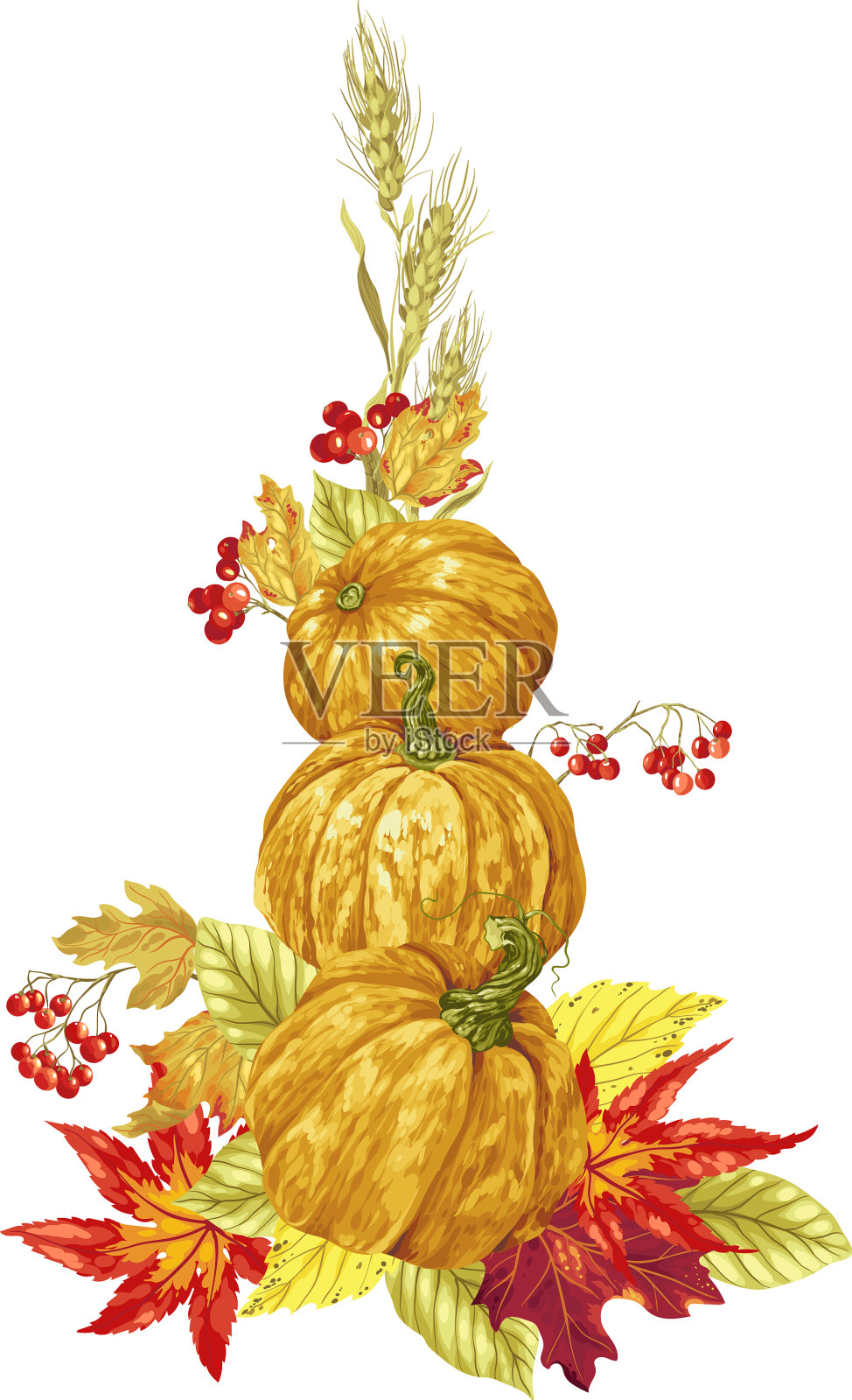 明亮的秋收季节装饰元素设计元素图片