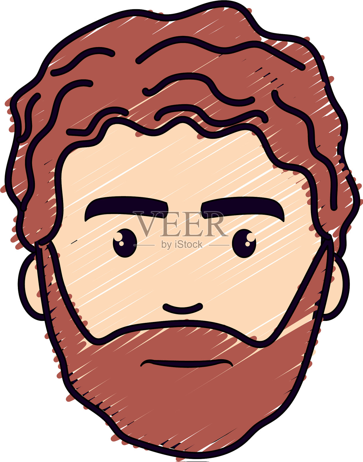 有胡子和发型的好脸男人设计元素图片