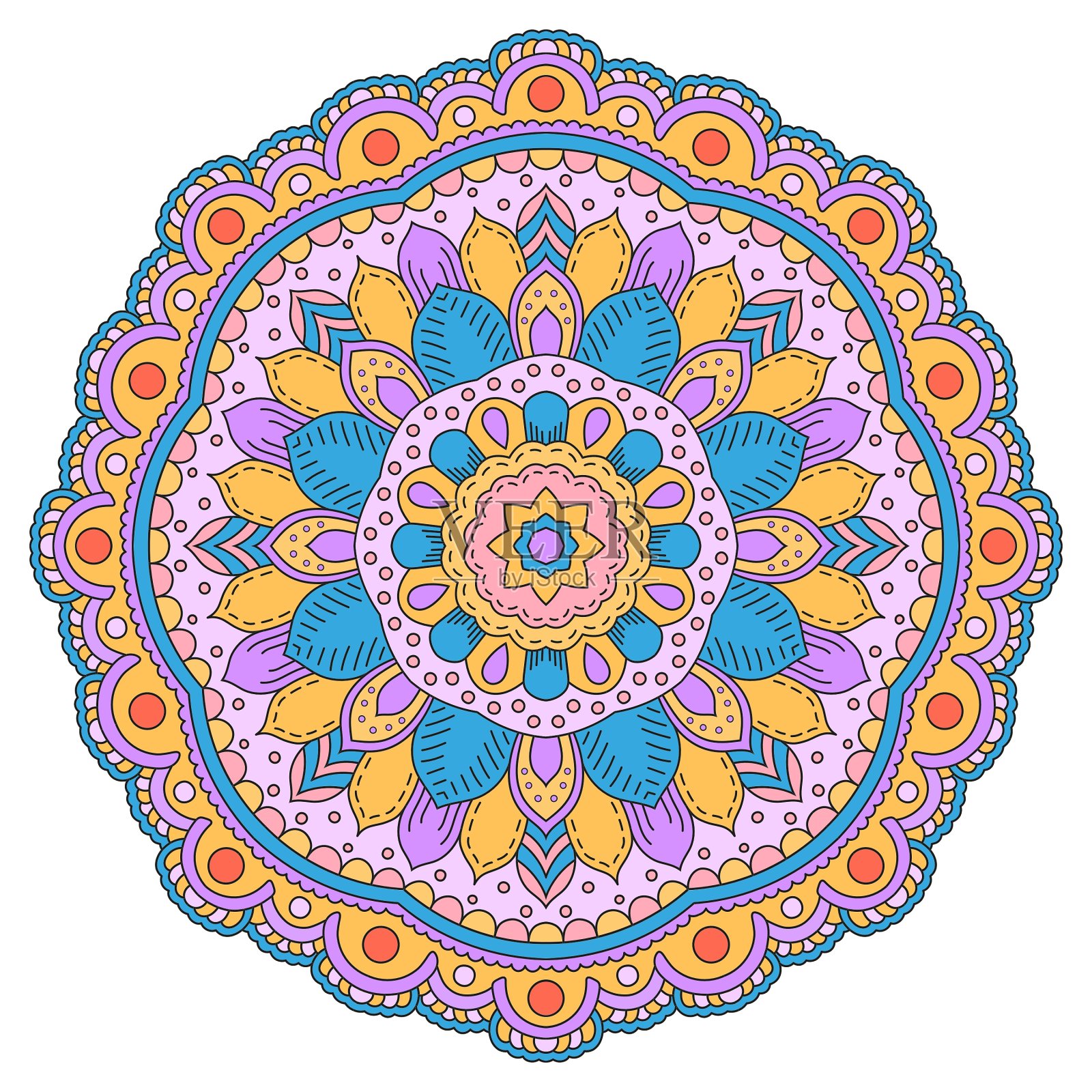 圆曼荼罗模式设计元素图片