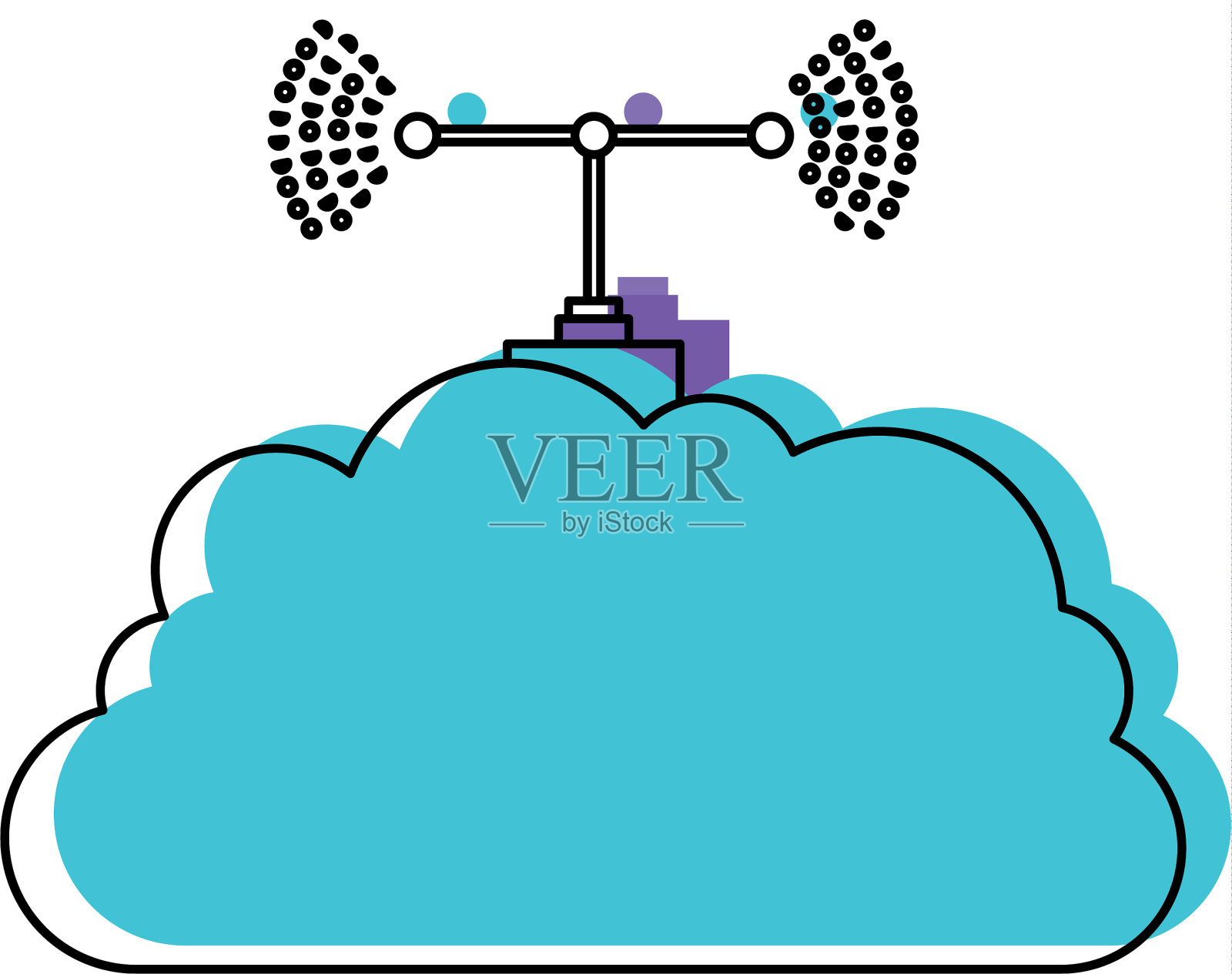 云服务和传输天线插画图片素材