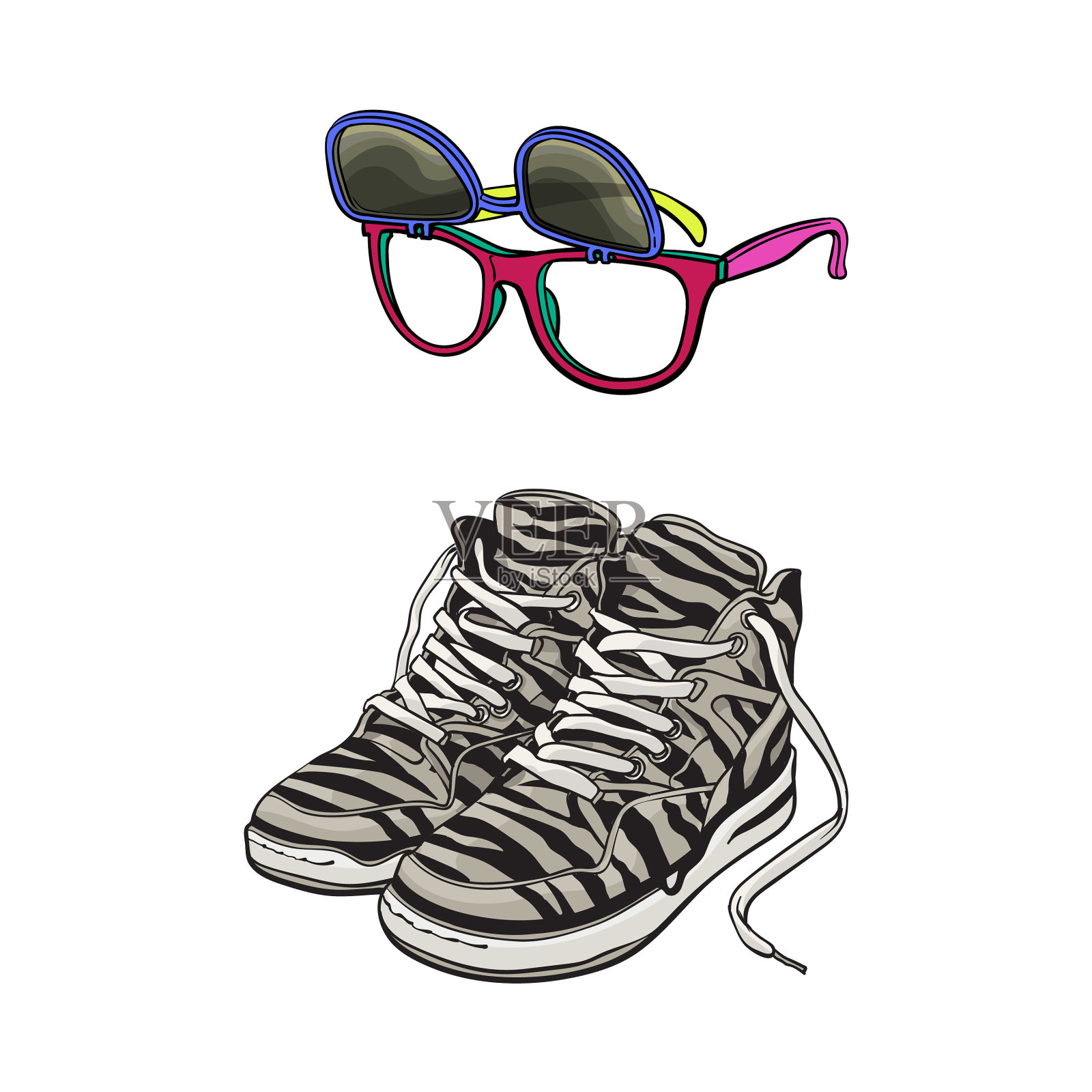90年代的个人用品,高运动鞋设计元素图片