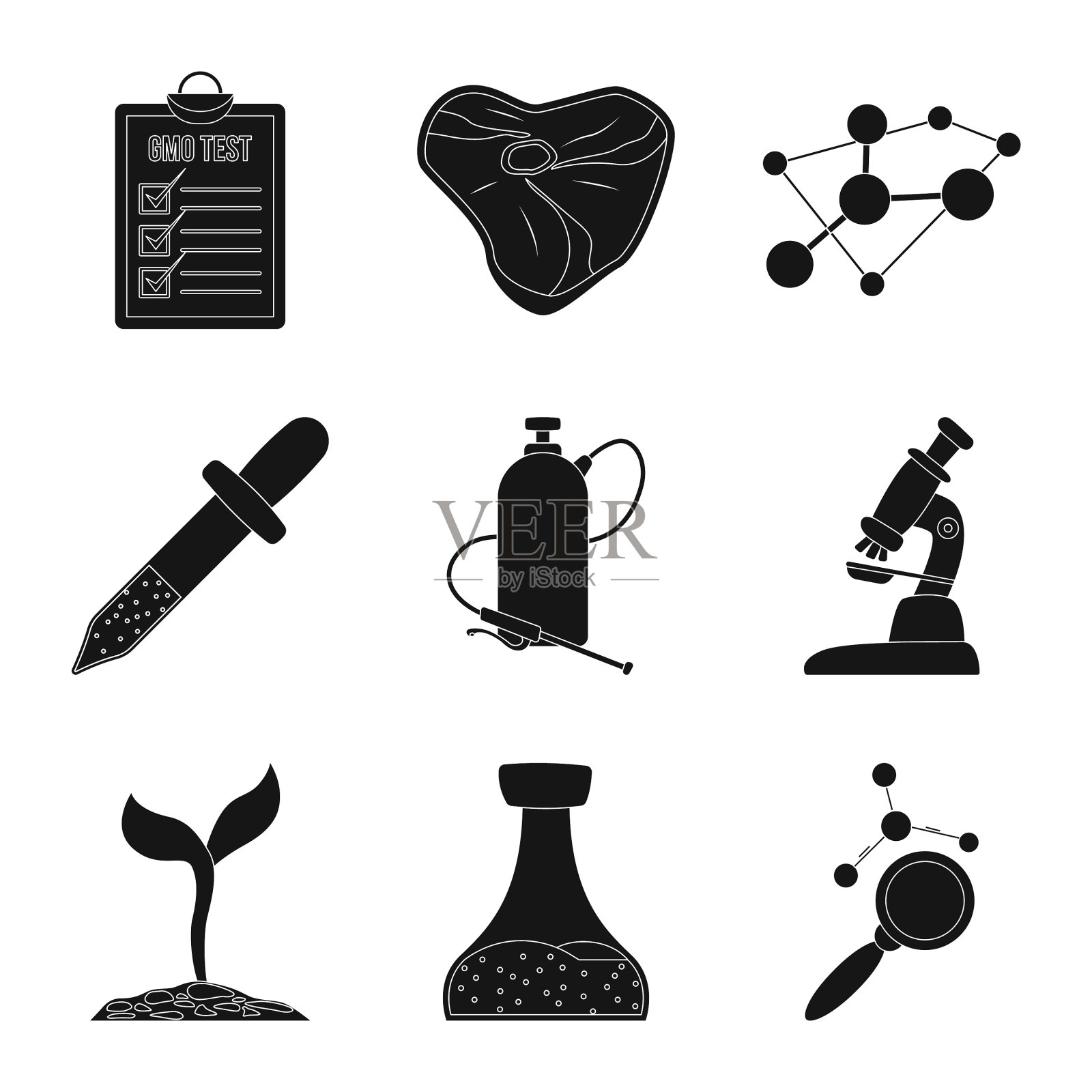 分离对象的遗传和植物标志集图标素材