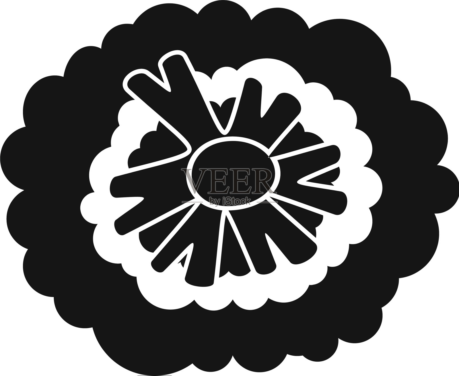 健康花椰菜图标样式简单设计元素图片