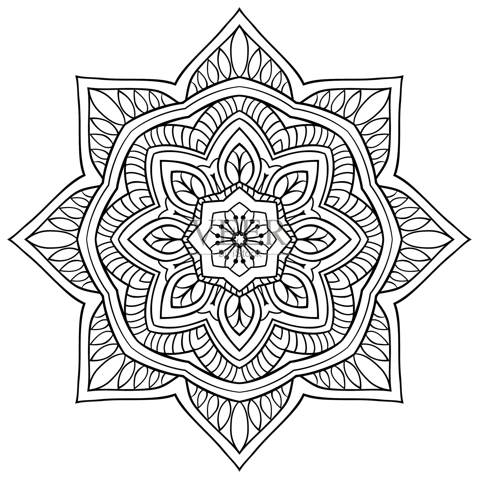 装饰金银丝细工曼荼罗设计元素图片