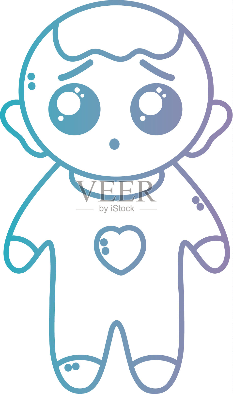 穿着睡衣,梳着发型的可爱小男孩设计元素图片